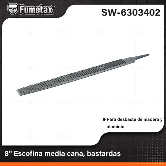 SW-6303402 (Caja master 200)(MOQ 20pzs=1bolsa) 8"Escofina media cana,bastardas