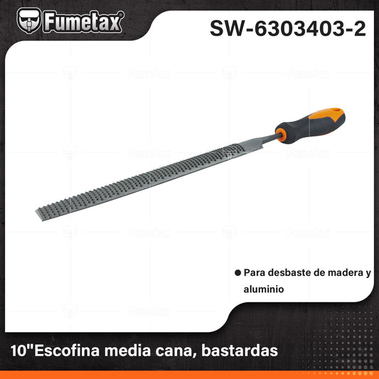 SW-6303403-2 (Caja master 100)(MOQ 10pzs=1bolsa) 10"Escofina media cana,bastardas