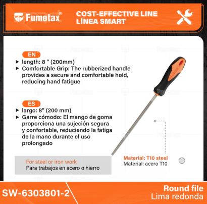 SW-6303801-2-(Caja master 1 CTN=100 SKU)-(MOQ 1 SKU)-largo: 8" (200 mm)
Material: acero T10
