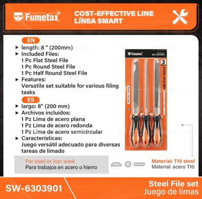 SW-6303901-(Caja master 1 CTN=36 SKU)-(MOQ 1 SKU)-largo: 8" (200 mm)
Material: acero T10