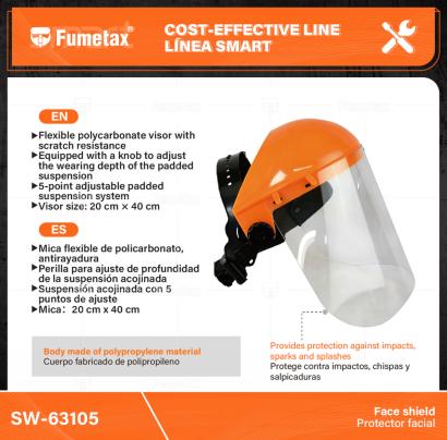 SW-63105-(Caja master 1 CTN=10 SKU)-(MOQ 1 SKU)-Cuerpo fabricado de polipropileno
Mica flexible de policarbonato, antirayadura