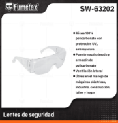 SW-63202 (Caja master 300)(MOQ 300 pzs=1 Caja) Lentes de seguridad