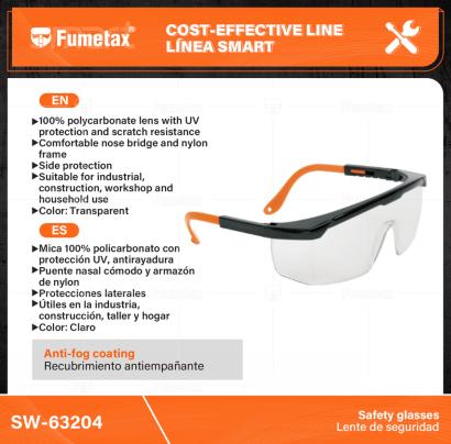 SW-63204-(Caja master 1 CTN=120 SKU)-(MOQ 1 SKU)-Mica 100% policarbonato con protección UV, antirayadura
Recubrimiento antiempañante