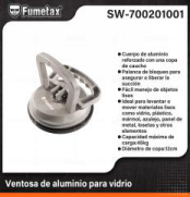 SW-700201001 (Caja master 30)(MOQ  30 pzs=1 Caja) Ventosa de aluminio para vidrio