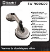 SW-700202001 (Caja master 20)(MOQ  20 pzs=1 Caja) Ventosa de aluminio para vidrio