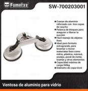 SW-700203001 (Caja master 10)(MOQ  10 pzs=1 Caja) Ventosa de aluminio para vidrio