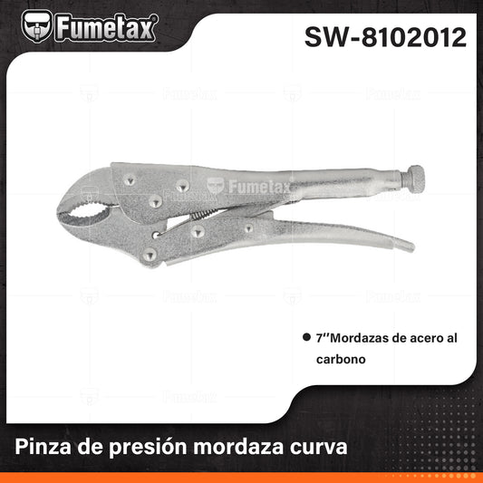 SW-8102012 (Caja master 48)(MOQ 1pz=1gancho) Pinza de presión mordaza curva
