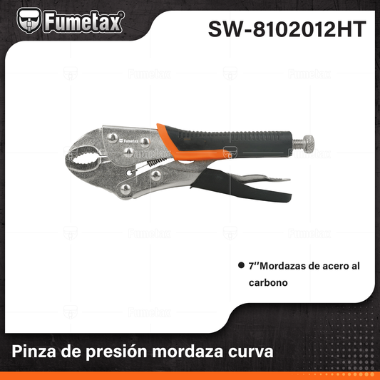 SW-8102012HT (Caja master 48)(MOQ 1pz=1gancho) Pinza de presión mordaza curva