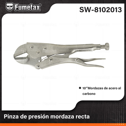 SW-8102021 (Caja master 36)(MOQ 1pz=1gancho) Pinza de presión mordaza recta