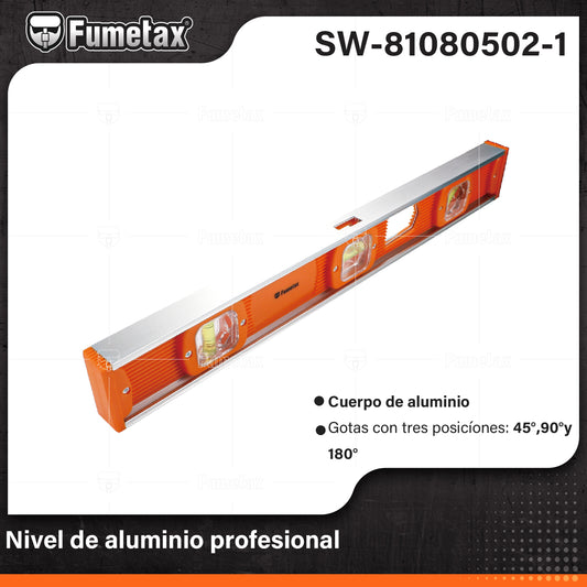 SW-81080502-1 (Caja master 50)(MOQ 1pz=1encoge) Nivel de aluminio profesional