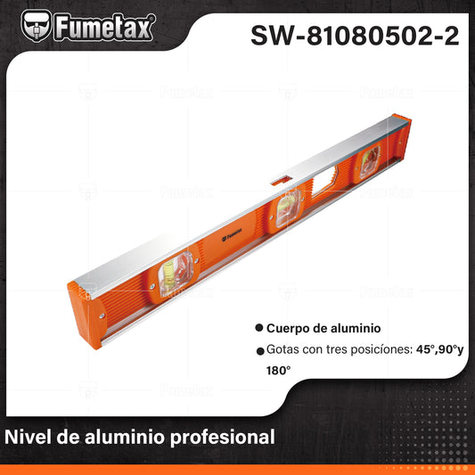 SW-81080502-2 (Caja master 50)(MOQ 1pz=1encoge) Nivel de aluminio profesional
