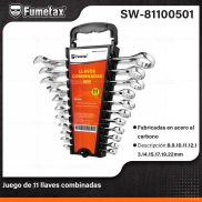 SW-81100501 (Caja master 24)(MOQ 1 juego=1 gancho) Juego de 11 llaves combinadas