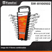 SW-81100502 (Caja master 12)(MOQ 1 juego=1 gancho) Juego de 11 llaves combinadas