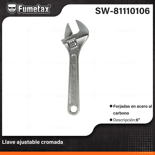 SW-81110106 (Caja master 120)(MOQ 1pz=1bolsa) Llave ajustable cromada