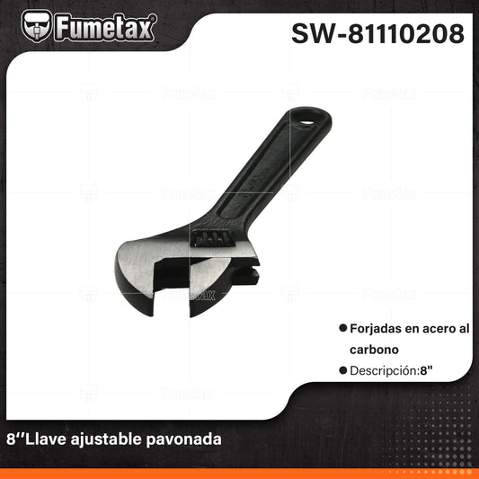 SW-81110208 (Caja master 60)(MOQ 1pz=1bolsa) 8‘’Llave ajustable pavonada