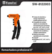 SW-8122003 (Caja master 24)(MOQ 24 pzs=1 Caja) Remachadora profesional 8