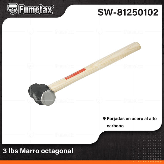 SW-81250102 (Caja master 12)(MOQ 1pz=1bolsa) 3 lbs Marro octagonal
