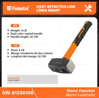 SW-81250106-(Caja master 1 CTN=12 SKU)-(MOQ 1 SKU)-Acero forjado
Cabeza: 4 LB