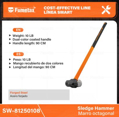 SW-81250108-(Caja master 1 CTN=2 SKU)-(MOQ 1 SKU)-Acero forjado
Cabeza: 10 LB