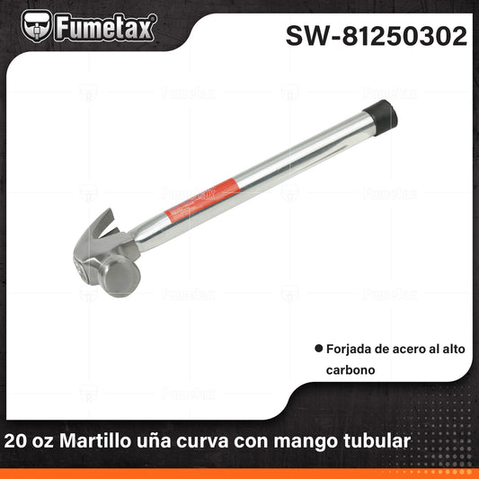 SW-81250302 (Caja master 36)(MOQ 1pz=1bolsa) 20 oz Martillo uña curva con mango tubular