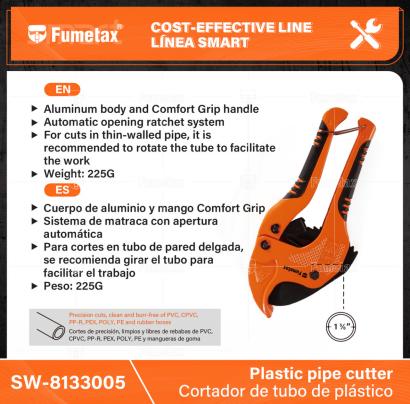 SW-8133005-(Caja master 1 CTN=50 SKU)-(MOQ 1 SKU)-Cuerpo de aluminio y mango Comfort Grip
Sistema de matraca con apertura automática