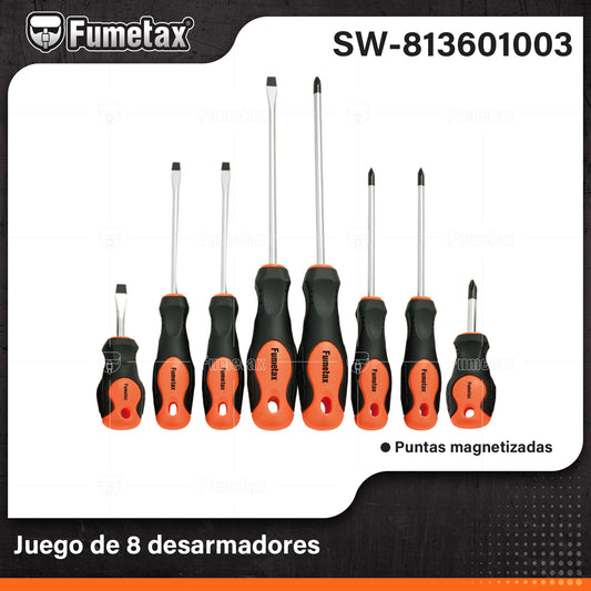 SW-813601003 (Caja master 24)(MOQ 1juego=1blister) Juego de 8 desarmadores