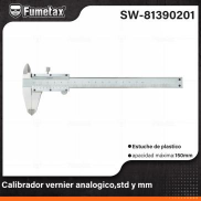 SW-81390201 (Caja master 50)(MOQ 1 pz=1 blister) Calibrador vernier analogico,std ymm