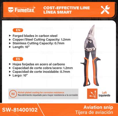 SW-81400102-(Caja master 1 CTN=40 SKU)-(MOQ 1 SKU)-Corte izquierdo
Hojas forjadas en acero al carbono