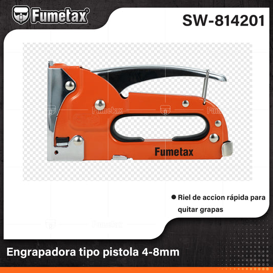 SW-814201 (Caja master 24)(MOQ 1pz=1blister) Engrapadora tipo pistola 4-8mm
