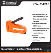 SW-814203 (Caja master 48)(MOQ 48 pzs=1 Caja) Desarmador 4 puntas intercambiables
