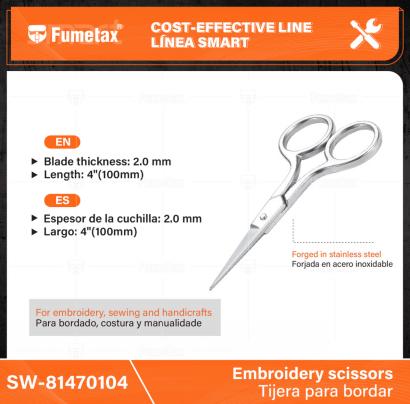 SW-81470104-(Caja master 1 CTN=480 SKU)-(MOQ 20 SKU)-Forjada en acero inoxidable
Para bordado, costura y manualidade