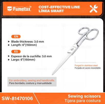 SW-81470106-(Caja master 1 CTN=180 SKU)-(MOQ 10 SKU)-Forjada en acero inoxidable
Para bordado, costura y manualidade