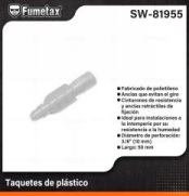 SW-81955 (Caja master 200)(MOQ  50 pzs=1 bolsa) Taquetes de plástico