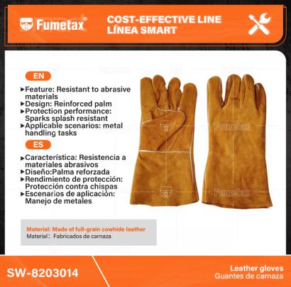 SW-8203014-(Caja master 1 CTN=48 SKU)-(MOQ 1 SKU)-Material：Fabricados de carnaza
Característica: Resistencia a materiales abrasivos