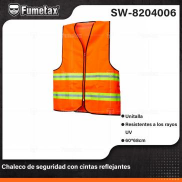 SW-8204006 (Caja master 100)(MOQ 1 pz=1 etiqueta) Chaleco de seguridad con cintas reflejantes