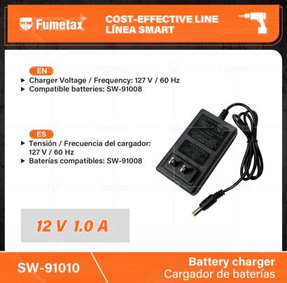 SW-91010-(Caja master 1 CTN=30 SKU)-(MOQ 1 SKU)-Cargador de baterías de ion litio 12V, FUMETAX Smart
Cuenta con protección contra sobrecarga
